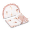 2D sada do kočárku, postýlky, kolébky, mušelín, bavlna, Baletka, pudrově růžová