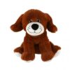 Pes/Pejsek sedící hnědý plyš 23cm v sáčku 0+